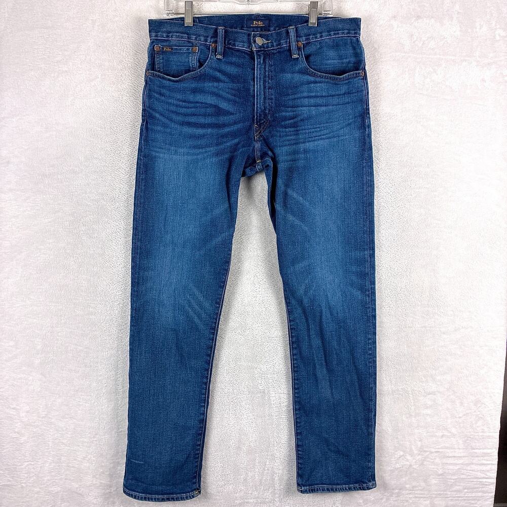 Polo Ralph Lauren Jeans Men 34x34 (34x32) Faded Whiskered Hampton Relaxed Preppy